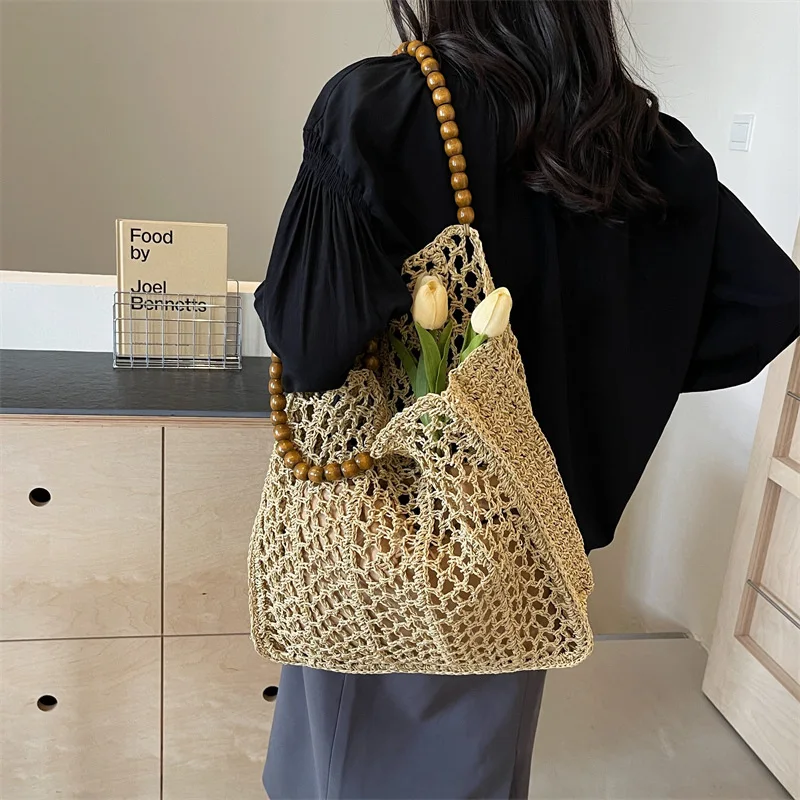 Bohemian Straw Bag Summer Handmade Beach Bag Large Capacity Shoulder Bag Vacation Rattan Totes Outdoors Seaside Handbag Bolsas