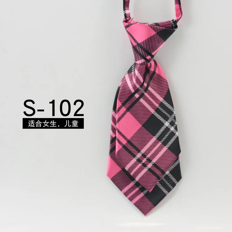 Rubber Ties For Boys Girls Fashion Shirt Plaid Neck Tie Children Small Tie Simple Check Student Necktie For Party Gravata