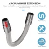 Extension Hose and Trigger Lock for Dyson - Flexible Hose and Switch Holder for Dyson V15 V11 V10 V8 V7 Vacuum Cleaner 2