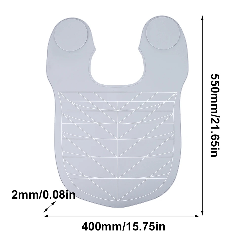 Silicone Hair Dye Collar Waterproof Cutting Cape with Guidelines Salon Hairdressing Hair Cutting Pad Weighted for Hair Stylist 6
