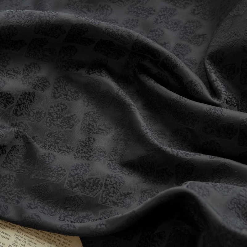 Solid Black Jacquard Fabric Geometric Star Kids Curtain Soft Drape Unisex Home Design Decor Sustainable Spring Fall Neutral 2