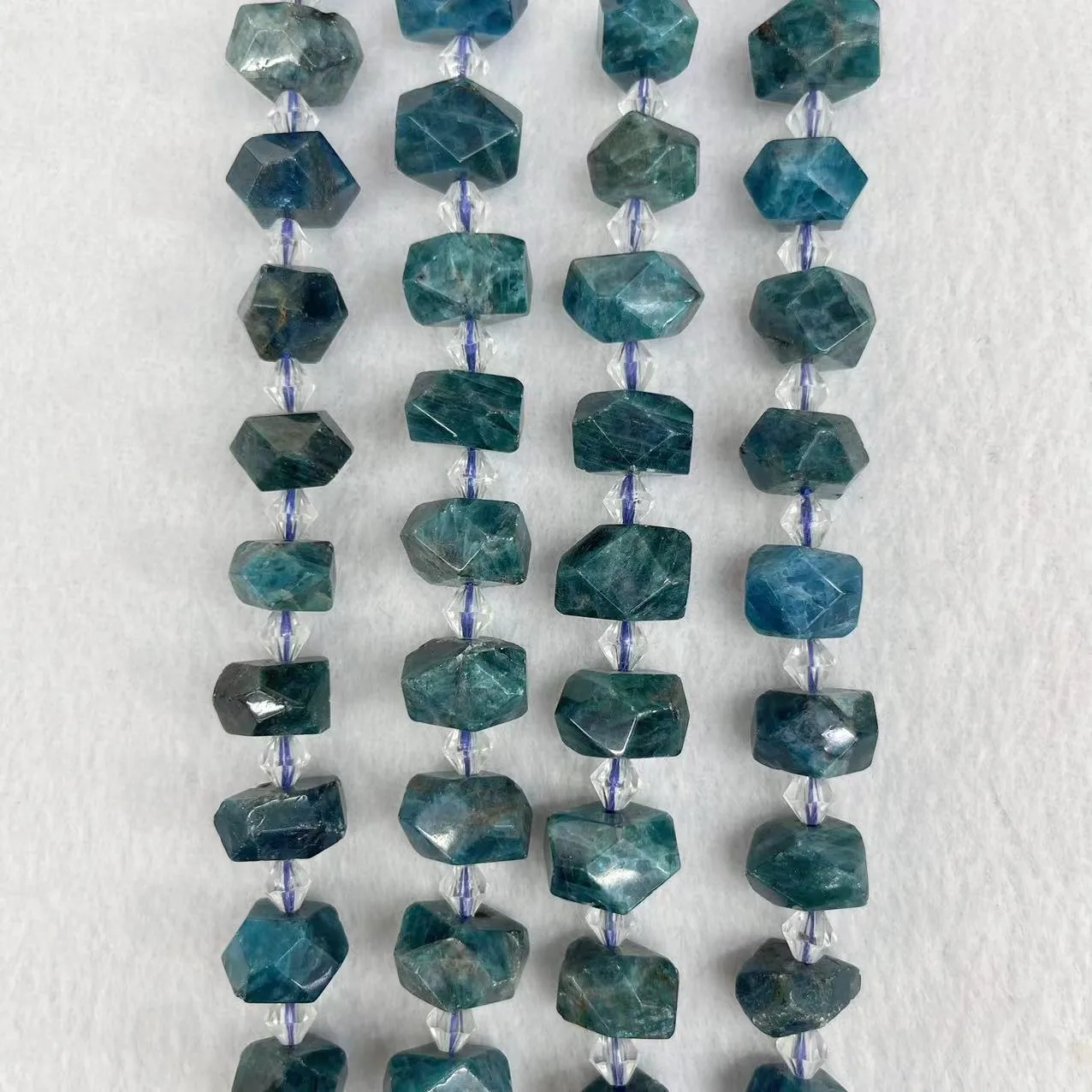 Natural Top Grade Irregular Blue Apatite Stone Agustite Freefrom Faceted Loose Spacer Beads Gems For DIY Jewelry Making Bracelet