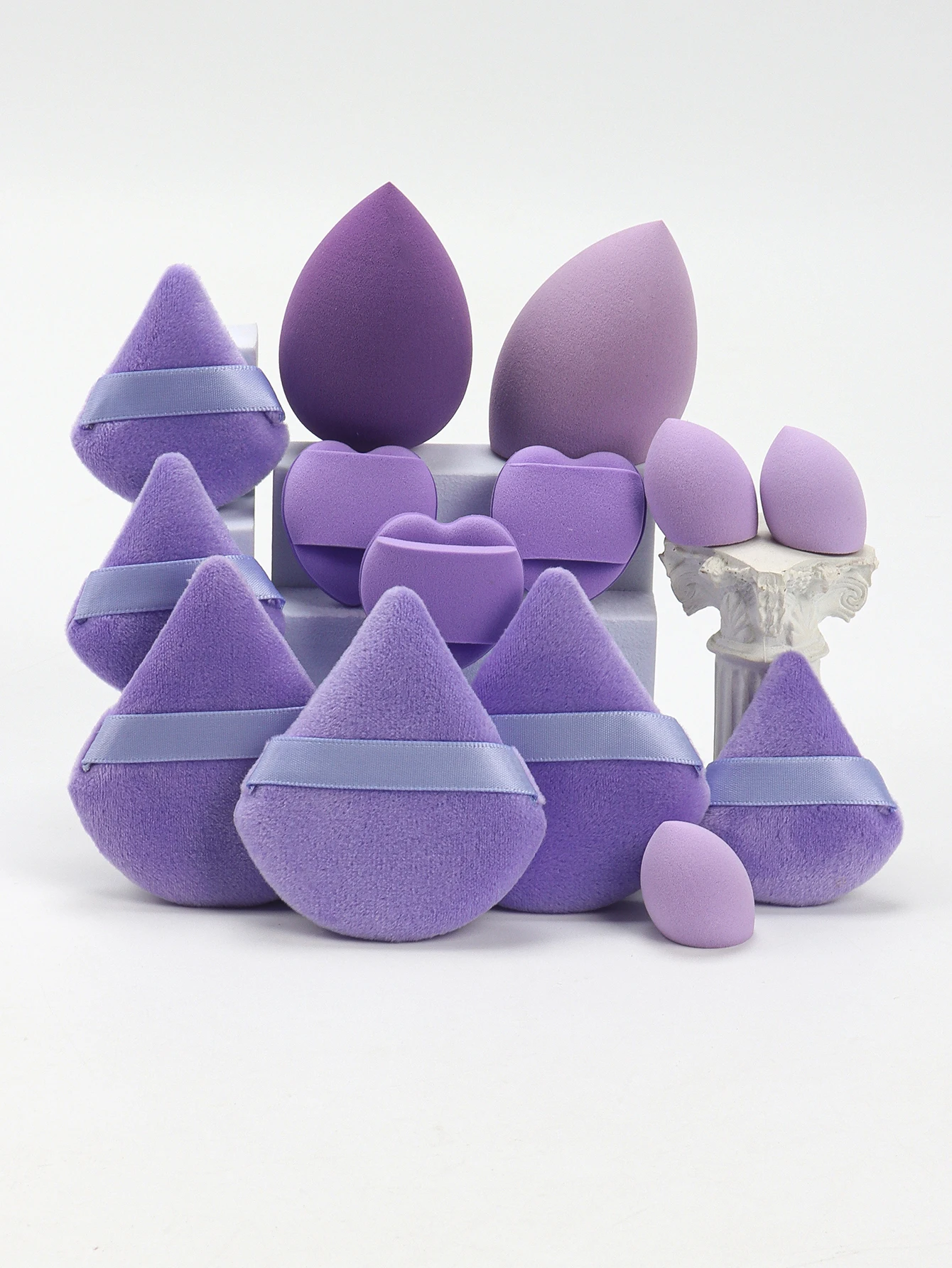 High-Energy 14-Piece Set,3 Loose Powder Puffs & 3 Mini Loose Powder Puffs & 2 Large Makeup Sponges & 3 Mini Makeup 4