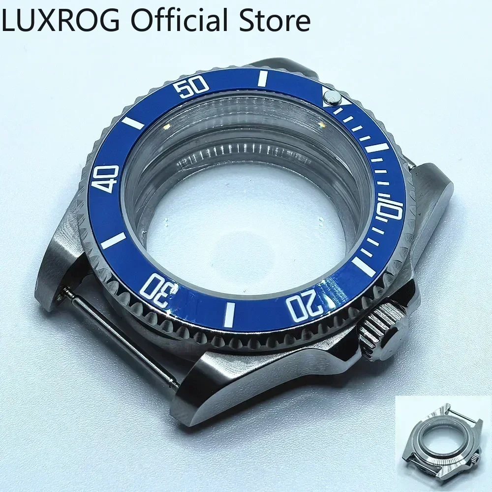 Stainless Steel 40MM Black Blue Ceramic Insert Watch Case
