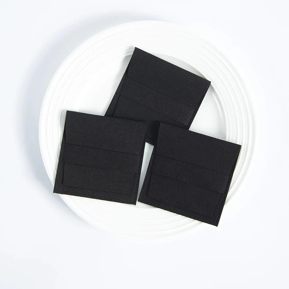 

20/50/100 черная упаковка колец из микрофибры для ювелирных изделий, подарочные маленькие пакеты для свадебных подарков, 8x8 см, мешочек для конфет, оптовая продажа