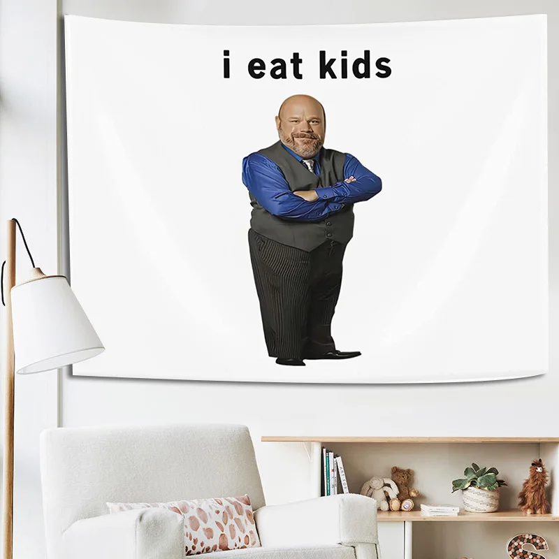 Funny Tapestry I Eat Kids Man Wear Suit Wall Hanging Backdrop Party Decorations for College Dorm Bedroom Art party decorations,tapestry decorations