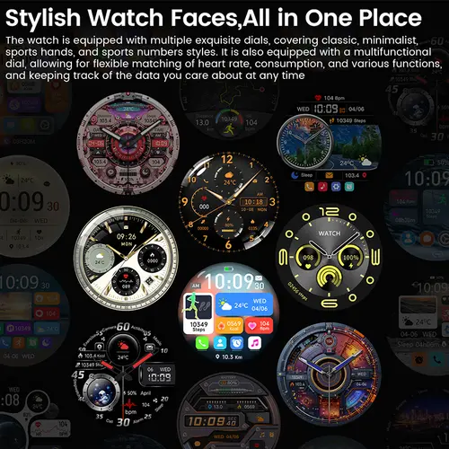 2025New For Android and ios Smart Watch Men AMOLED Screen GPS Motion trajectory Heart Rate Bluetooth Calls SmartWatch Waterproof - Image 4