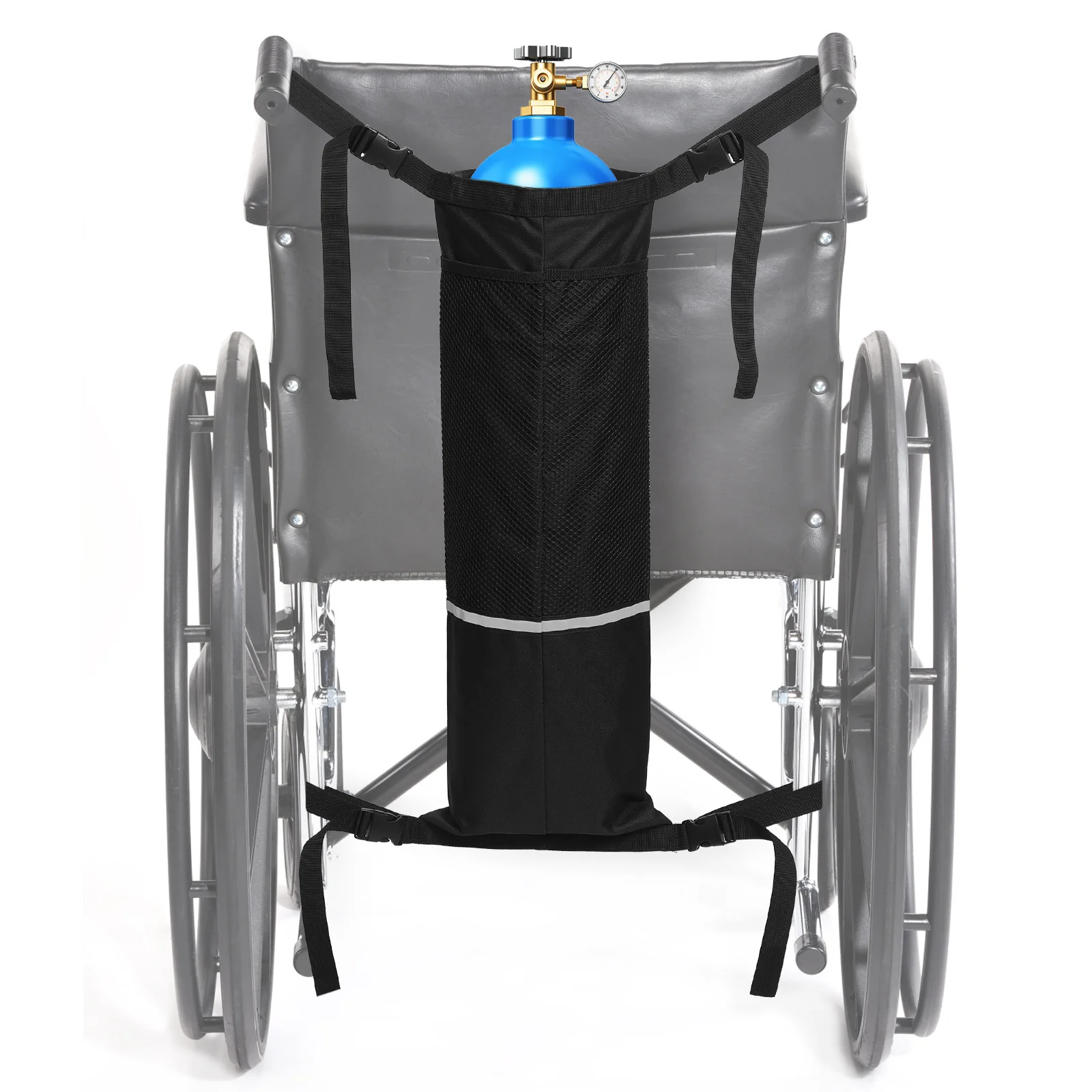 

Oxygen Tank Holder Wheelchair Hanging Bags Portable Oxygen Storage Bag Black