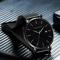 Classic Bauhaus Design Men Watch Dark Blue  Japan Quartz Waterproof Stainless Steel Fashion Business Calendar Ultra Thin Watches 2