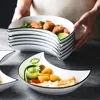 5 Piece Reunion Ceramic Dinnerware Set Moon Shaped Hot Pot Plate Flexible Combination of Plates According to Food Consumption 3