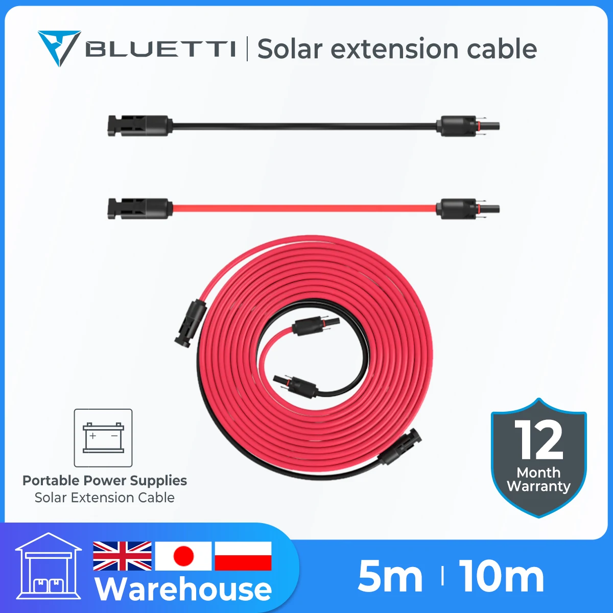 Bluetti 5M/10M Cavo Di Ricarica Per Prolunga Solare Connettori Cavo 5M/10M Per Alimentatori Portatili Cavo Di Prolunga Solare