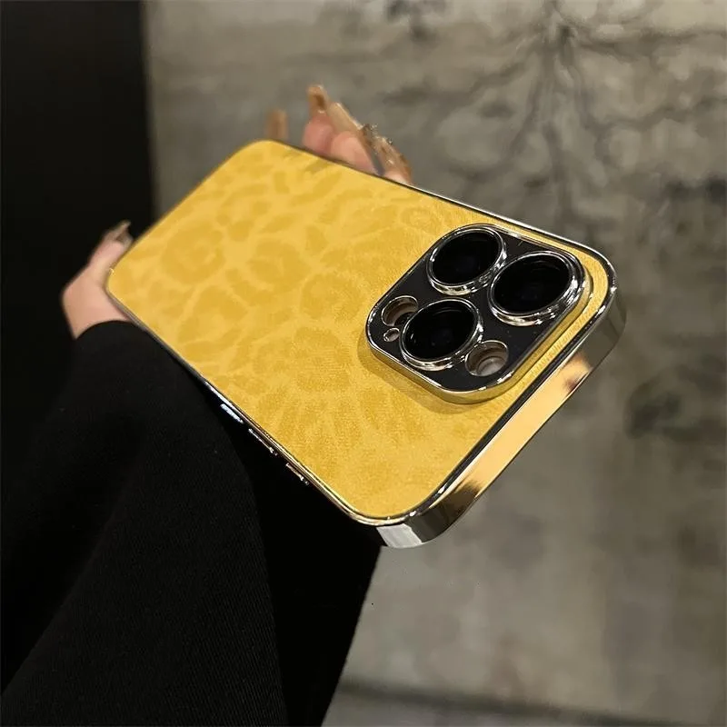 Luxury Leopard Texture Leather Case with Shockproof Lens Protection