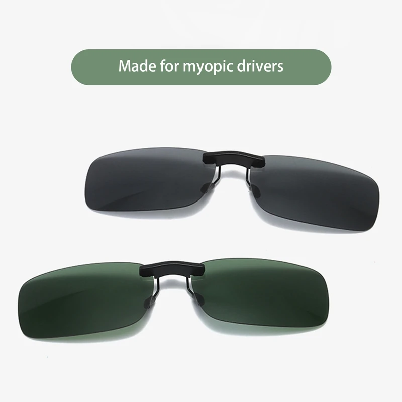 1pc Unisex Polarized Clip On Driving Glasses Sunglasses Day Vision UV400 Lens Driving Night Vision Riding Sunglasses Clip 4