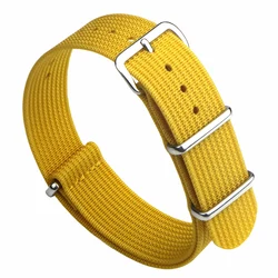 Ribbed Nylon Ballistic Fabric Watch Strap - Premium Military - Grade Watchband Accessories - 24mm (MUSTARD YELLOW)