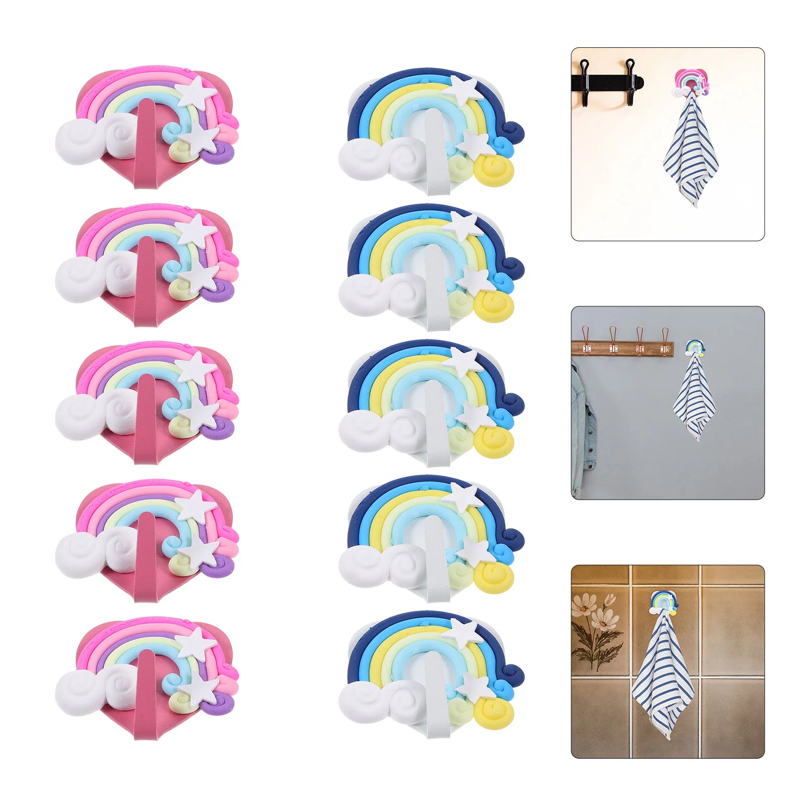 

10 Pcs Hanger Hooks Wall Mounted Coat Towels Hangers Girl Heart Children's Room Clothes for