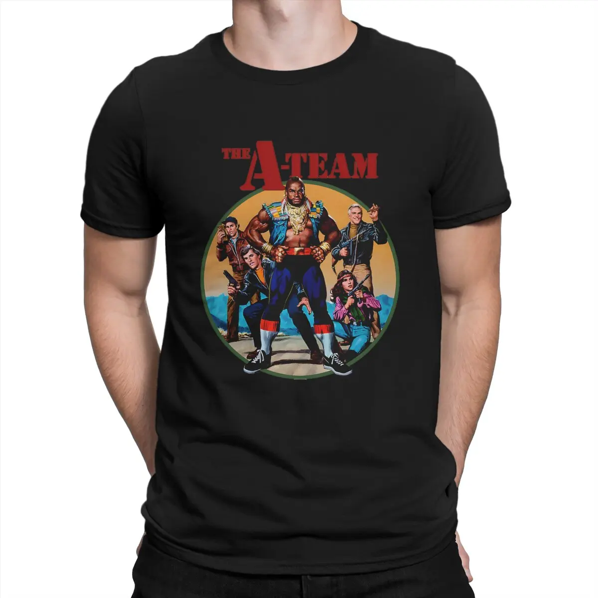 

Мужские футболки A-Team, винтажные футболки с коротким рукавом и круглым вырезом, футболки из 100% хлопка, идея подарка
