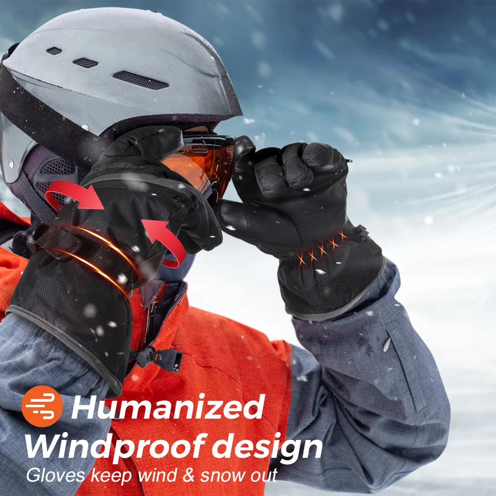  Guantes de esquí impermeables a prueba de viento para hombre,  con pantalla táctil cálida, guantes de nieve, antideslizantes, guantes de  esquí, guantes de esquí para moto de nieve y snowboard 