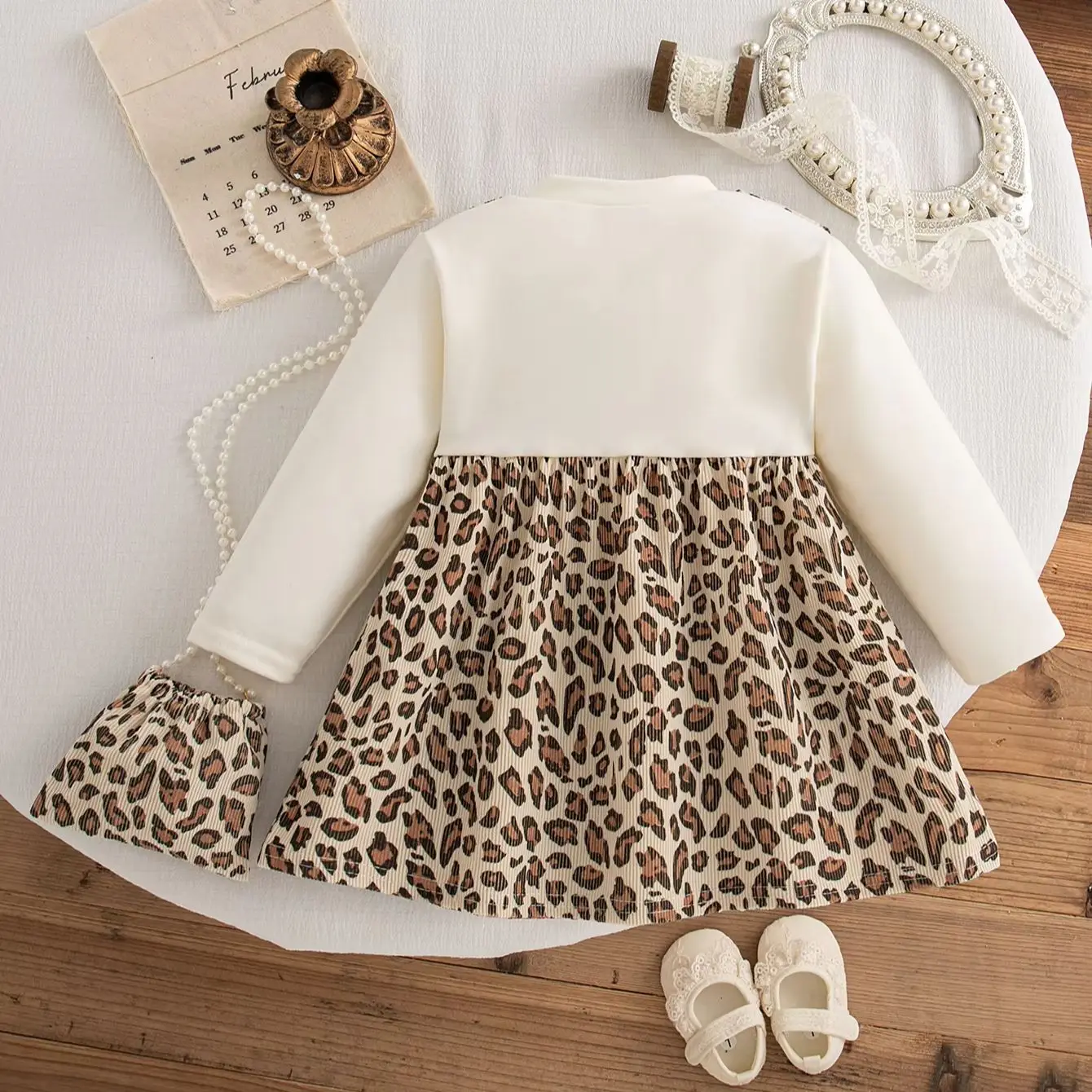 Newborn Girls Animal Print Dress 5