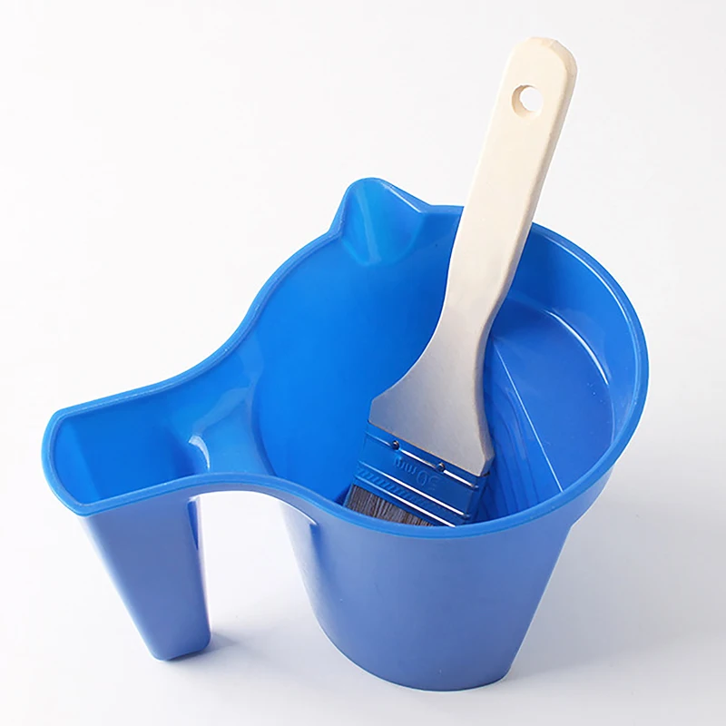 Description Picture 4 of item1 Pcs Roller Brush Holding Paint Cup New Material Convenient Construction Blue Plastic Paint Tray Paint Tool Set