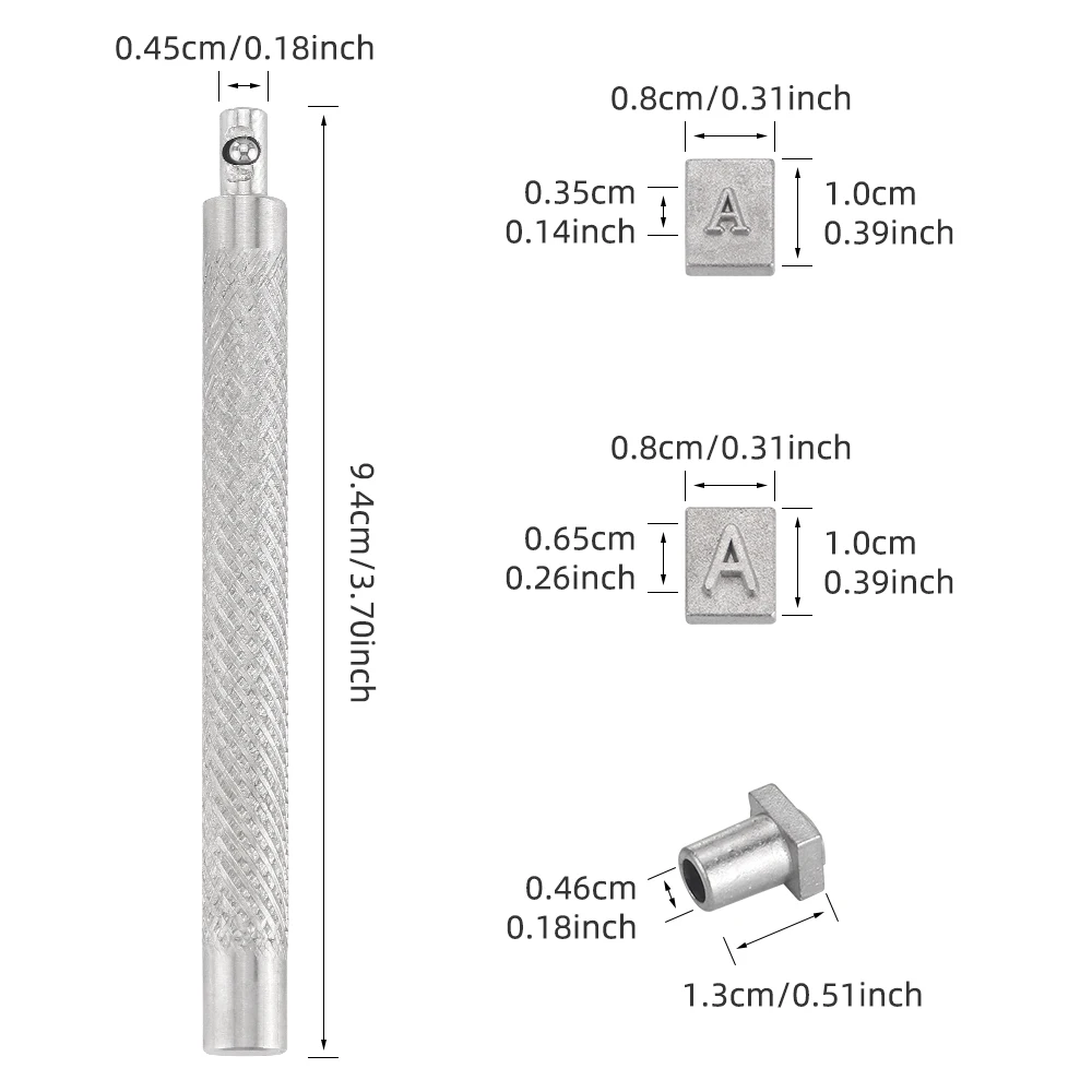 37 Pcs Number and Letter Stamp Set (A-Z + 0-9) Punch Imprinting Metal Stamping kit Leather Belt Bag Plastic Wood