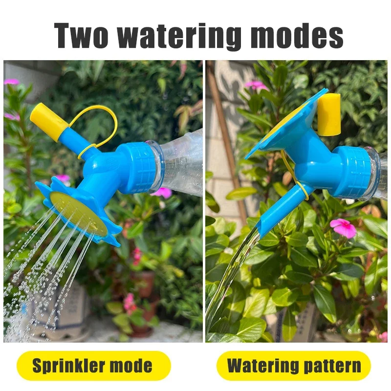 Watering can 2-In-1 Bottle Cap Sprinker Home Garden Mini Watering Can Double Head Water Spout Bonsai Nozzle Indoor Outdoor Seedling Plant