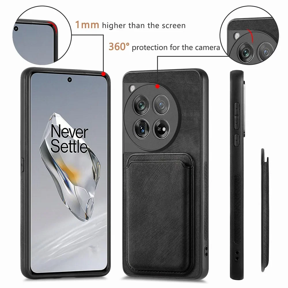 Premium 2-in-1 Detachable Leather Back Cover with MagSafe Compatibility