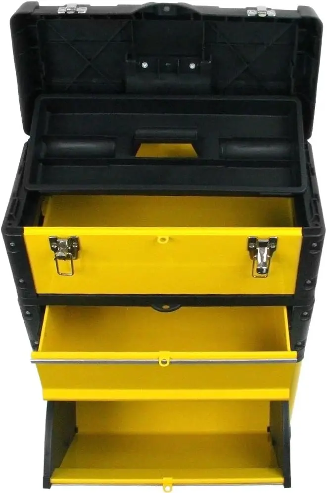 3-in-1 Chest for Workshops and Craft Rooms - Foldable Comfort Handle and Latches 3