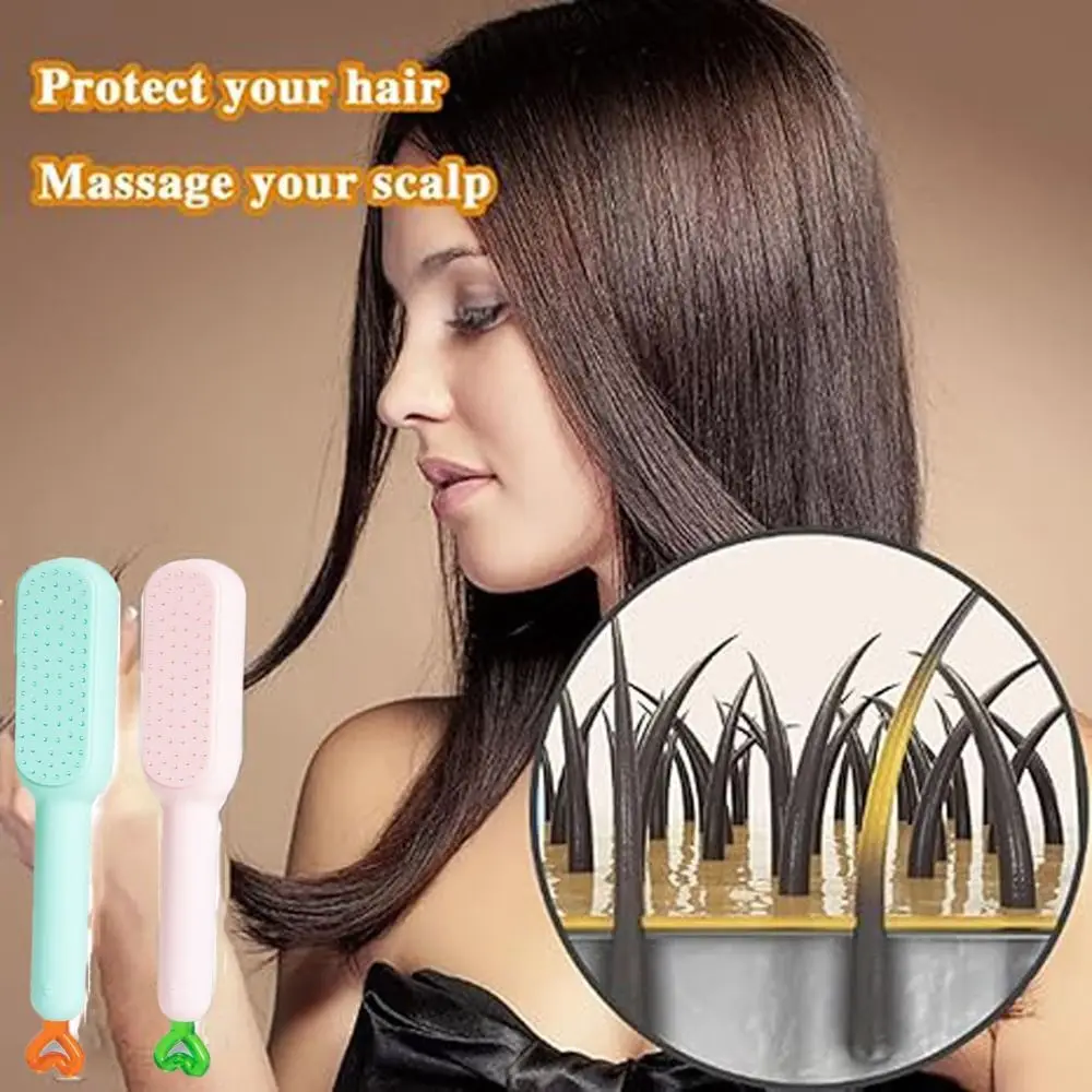 

ABS Self Cleaning Hair Comb Heart-Shaped Anti-static Massage Hair Brush Smoothing Self Cleaning Hairdressing Hairstyling Tools