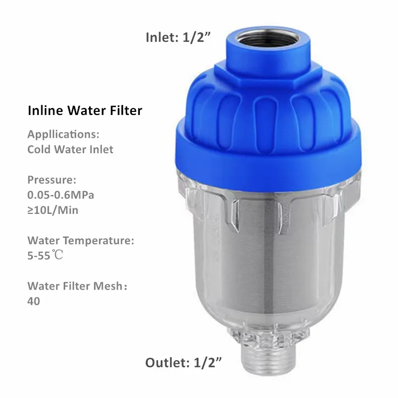 RV Water Filter ALWAYSME Inline Water Filter For RV Wash Machine Water Heater