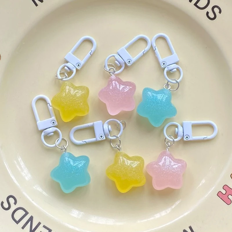 1Pc Jelly Thin Flash Fat Star Portachiavi Ins Pink Girl Sweet Pendant Lovers Boudoir Accessori Regalo Portachiavi In Plastica