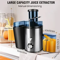 Extracteur de jus centrifuge, pour fruits et légumes entiers, 400W, bouche large de 65 mm, 2 vitesses, facile à nettoyer et à utiliser, design compact et anti-goutte. 2