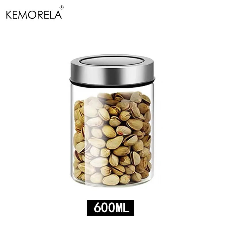 Vidro Transparente Frasco Selado com Tampa, Criativo Recipiente Cilíndrico, Adequado para Cereais de Aveia e Lanche, Armazenamento De Café, do agregado familiar 7