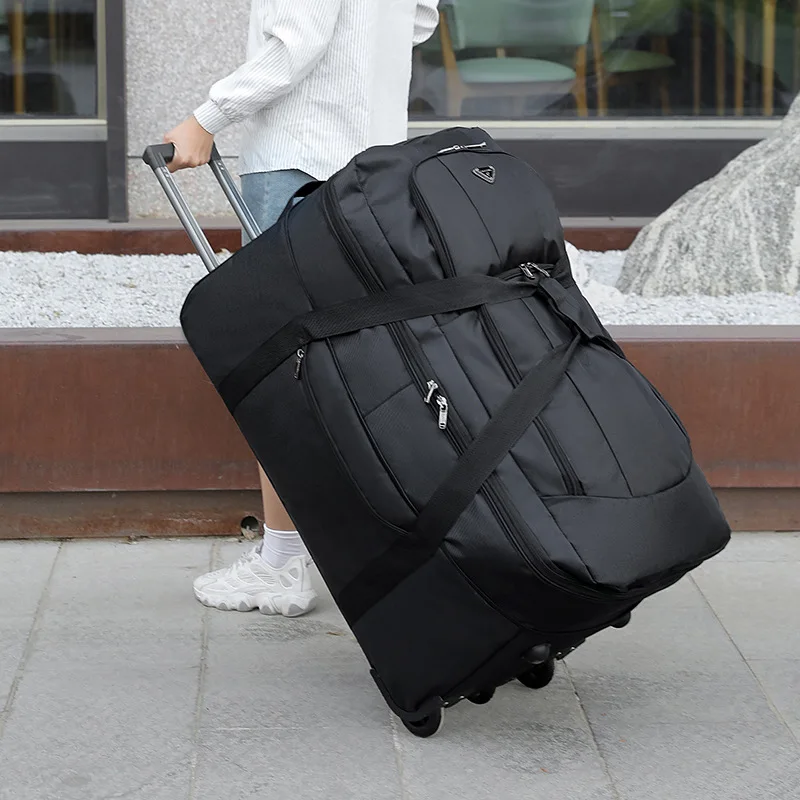 2024 New Travel Bags with Wheels Oxford Cloth Trolley Luggage Bag Organizes  Folding Bags Quality Large Size Suitcases valises