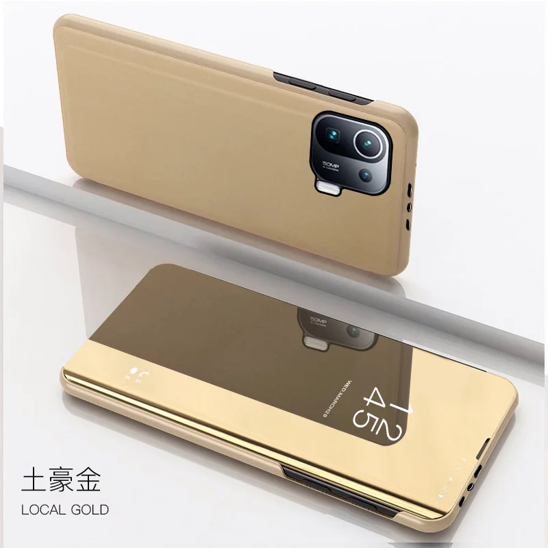 Elegant Smart Mirror Flip Case with Stand - Premium Protective Cover