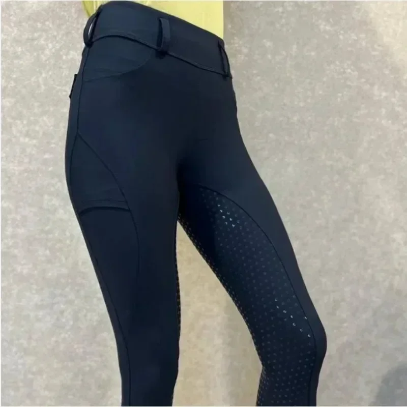 Black Full Seat Silicone Equestrian Breeches Anti-pilling Horse Riding Tights Women  Riding Pant Equestrian Clothes 4