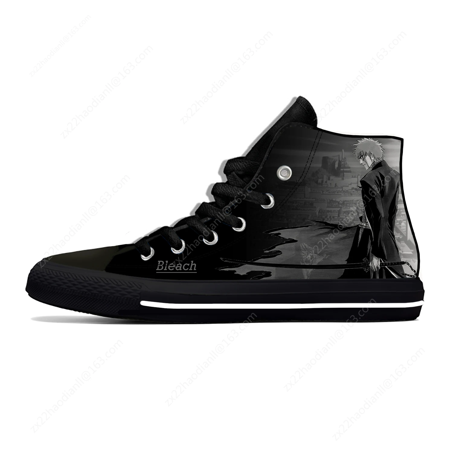 Hot Anime Bleach Lightweight Cloth 3D Print Funny Cool Fashion High Top Canvas Shoes Mens Womens Casual Breathable Sneakers 2