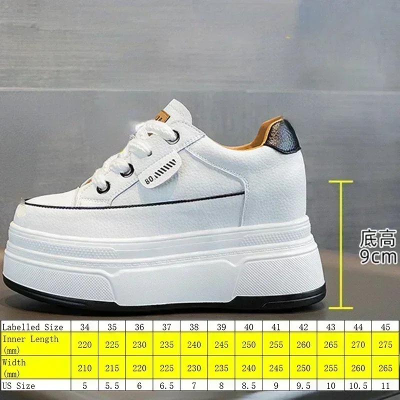 Fujin 9cm Cow Suede Genuine Leather Women Vulcanized Shoes Platform Wedge Skate Boarding High Brand Heels Casual Summer Shoes - Image 2