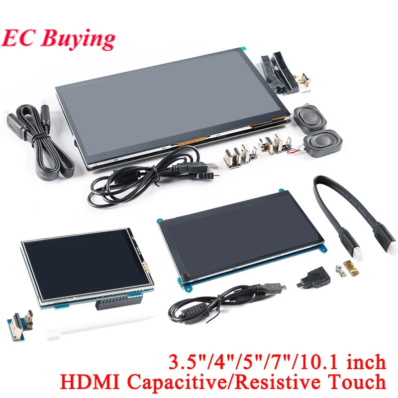 HDMI Kapazitiver Resistiver Touchscreen LCD-Bildschirm 3,5' 4' 5' 7' 10,1' Zoll 1024*600 800*480 für Raspberry Pi Win7/Win8/Win10