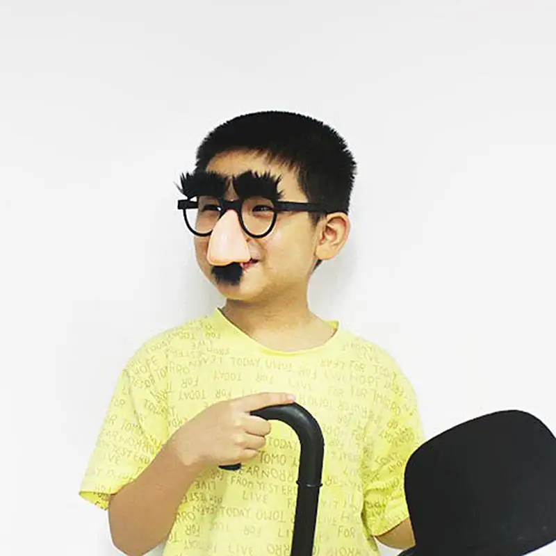Big Nose Glasses with Eyebrows Mustache Silly Funny Photo Props Halloween Party Eyeglasses Novelty Prank for Birthday Parties heart shaped glasses,party photo props,cosplay glasses,funny sunglasses,halloween decoration props,fake mustache