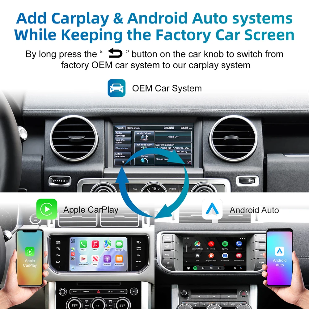 Wireless CarPlay Android Auto Decoder Box for Land Rover Bosch