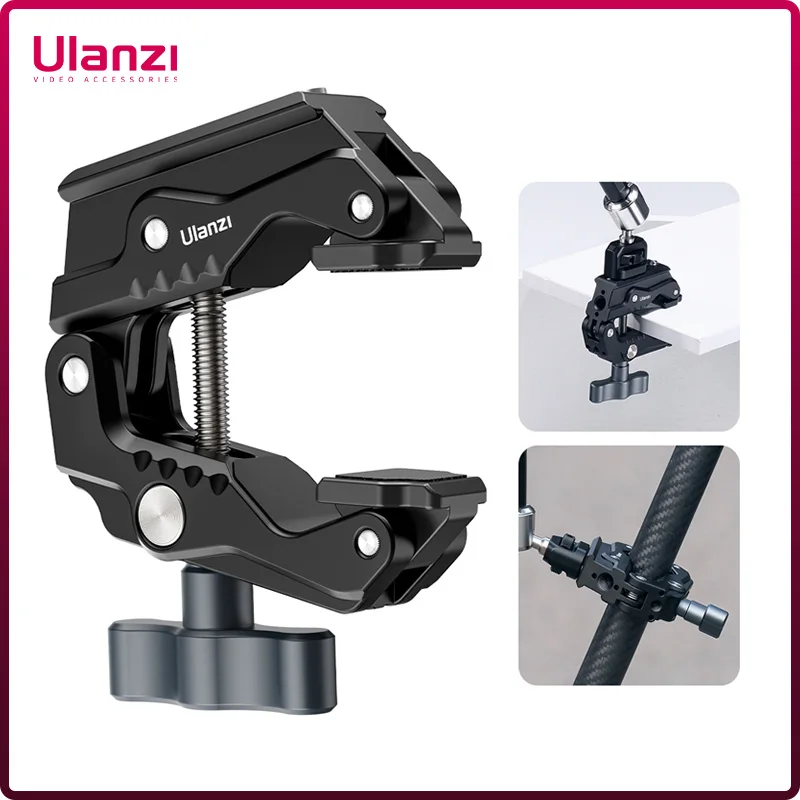 Ulanzi 금속 슈퍼 크랩 클램프, DSLR 카메라 모니터 비디오 라이트 마이크 매직 암, NATO 레일, R011a, 1/4 인치, 3/8 인치 구멍