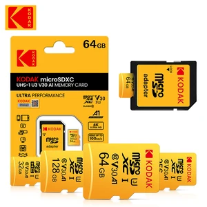 KODAK оригинальная Micro-SD карта 256 ГБ 128 Гб 64 ГБ 32 ГБ флэш-карта TF карта памяти a1 V30 U3 100 Мб/с Карта памяти Бесплатный SD адаптер