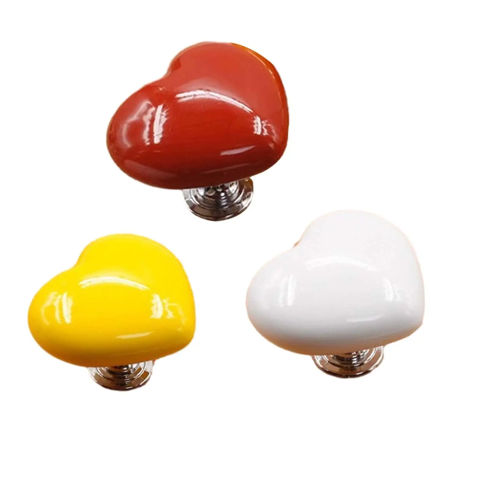 Heart Shaped Toilet Press Button 3Pcs Replacement Creative Functional Toilet Tank Button for Lavatory Hotel Room Restroom