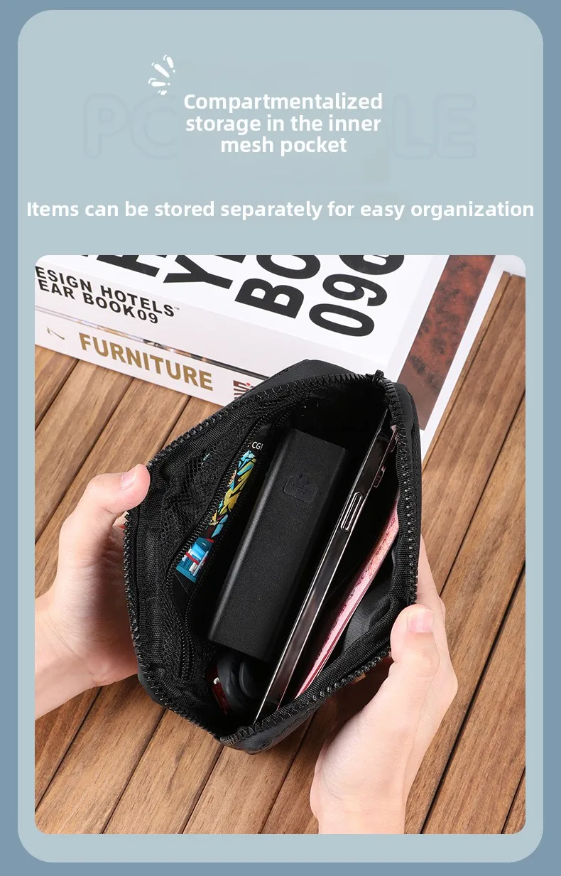 Fahrrad-Geldbörse, wasserdicht, mit Reißverschluss, Fahrradtasche, regensichere Handytasche, Radtrikot-Tasche, Handtasche, Geldbörse, Aufbewahrungstasche, MTB-Tasche – Detail 7
