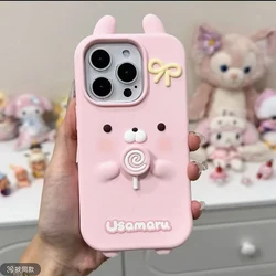 Pink Kawaii Melody Cartoon Rubber Silicone Soft Phone Case - iPhone SE2 SE3 7 8 (Rotate Lollipop)