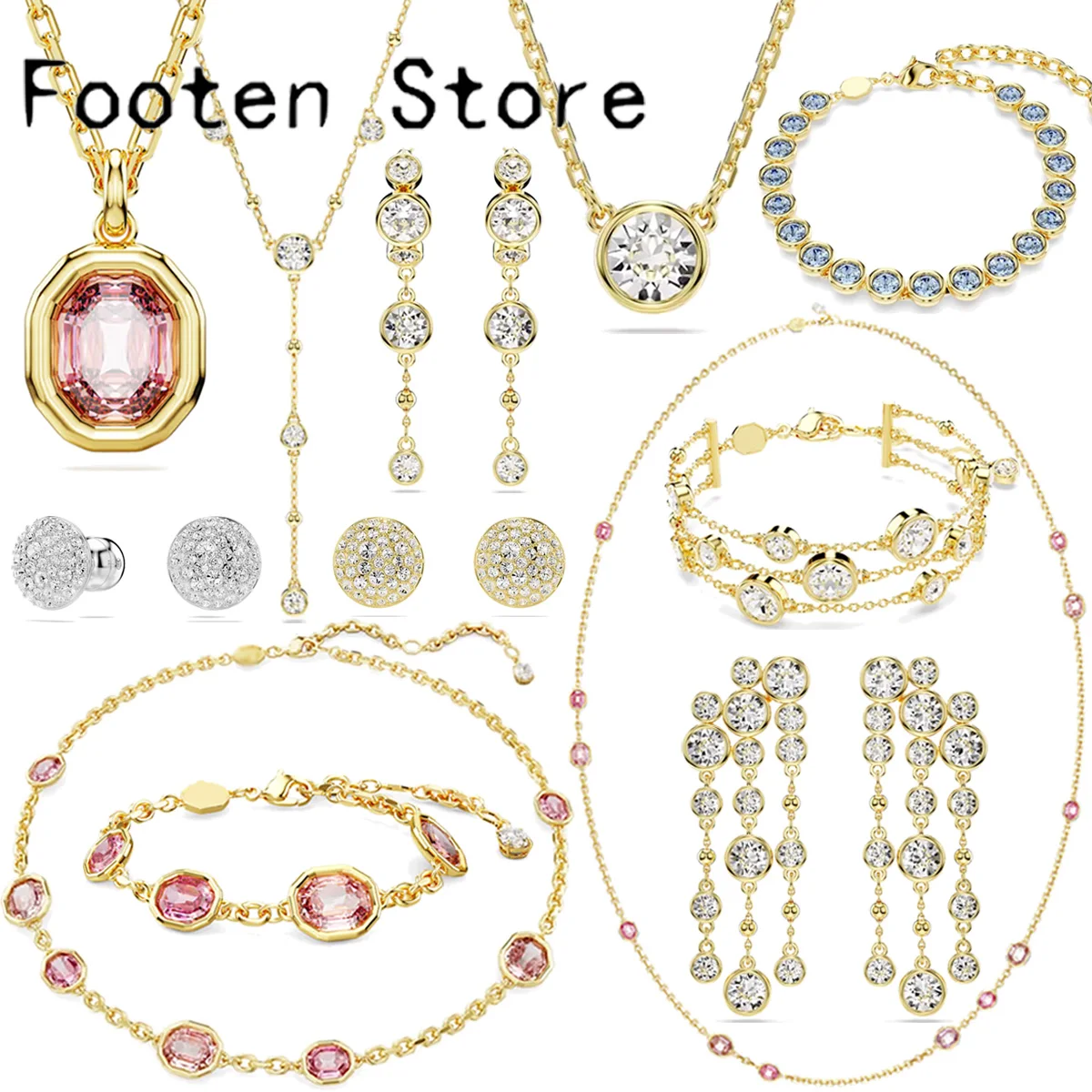 

Original 2024 New Imber Luxury Brand Fine Jewelry Sets Charm Stainless Steel Zircon Fashion Women's Necklaces Earrings Bracelet