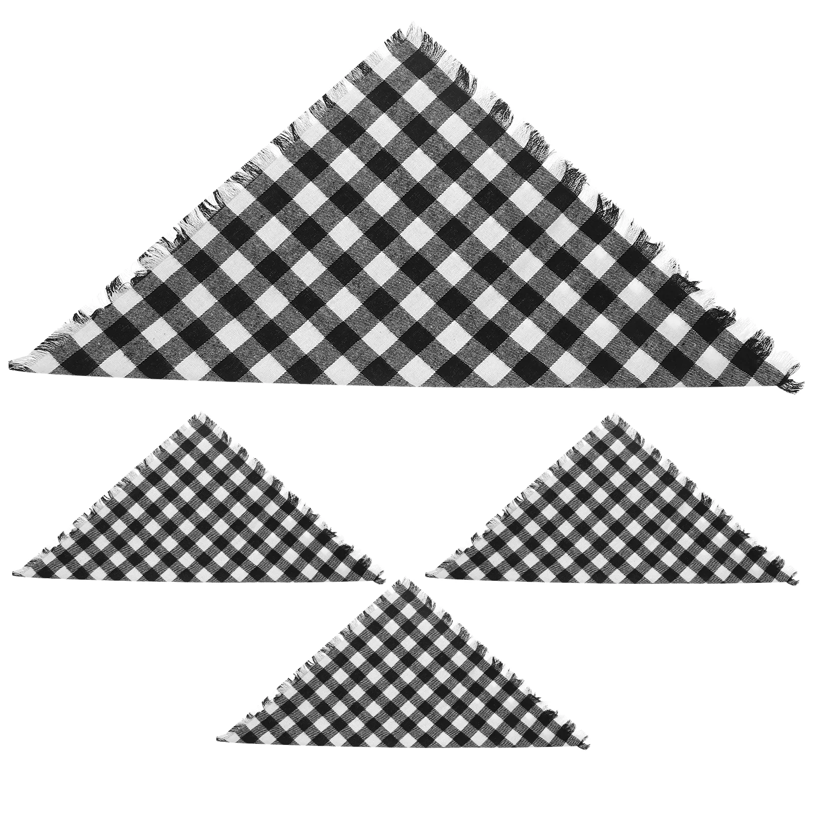 4 Pcs Buffalo Check Cloth Napkin Plaid Napkins Dinner Plates Nepkins Fall Decor for Kitchen Outdoor Blended