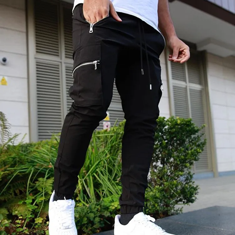 Rainbowtouches Cargo Pants 2021 New Sweatpants Men's Pants Zip Pocket Men Pants Casual Stretch Fabric Running Men's Trousers men's khakis