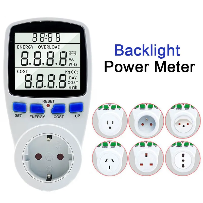 PortableBacklightPowerMeterPowerMeterLCDPowerMeterOutlet