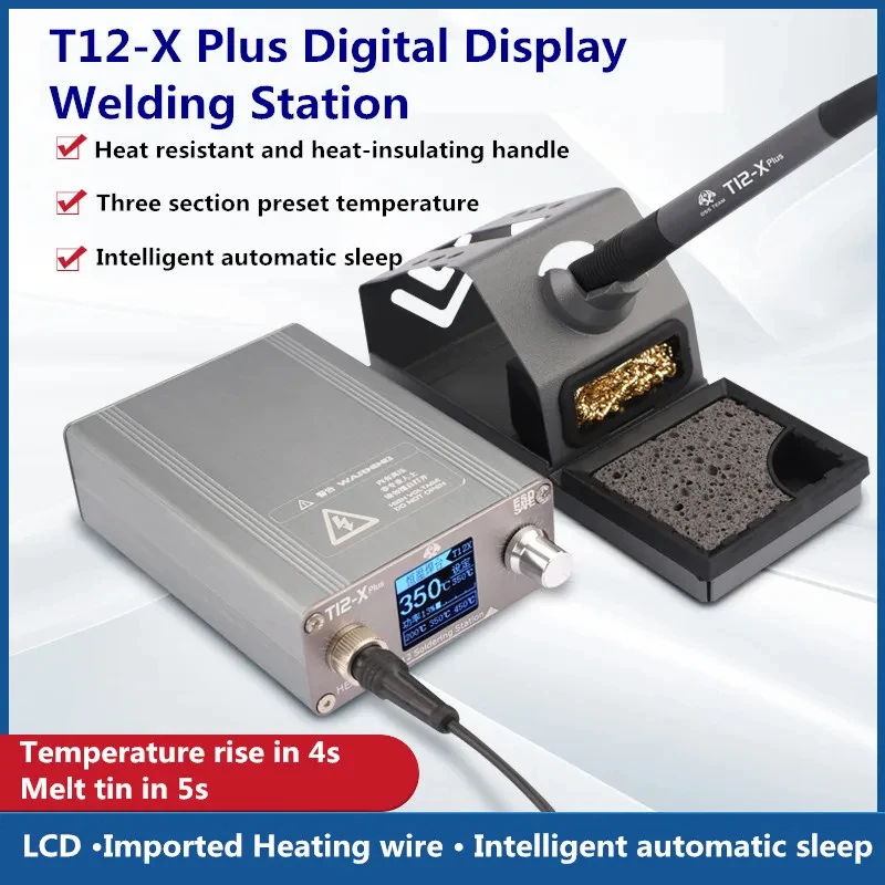 T12 팁이있는 OSS T12-X Plus 납땜 스테이션 BGA PCB 수리 전화 보드 용접 재 작업 도구 용 전자 납땜 인두
